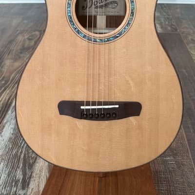 Dowina Cocobola Bona Vida Acoustic Guitar Old Stock Sitka/Cocobolo Parlor Sized with Custom Italian Hardshell Case image 3