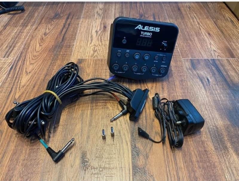 Alesis Turbo Drum Module boxed with PSU, Loom/Snake image 1