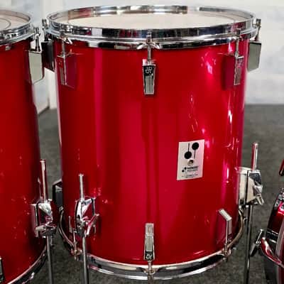 Used Vintage Sonor Phonic Plus 5pc Drum Set Candy Apple Red - Very Good image 4