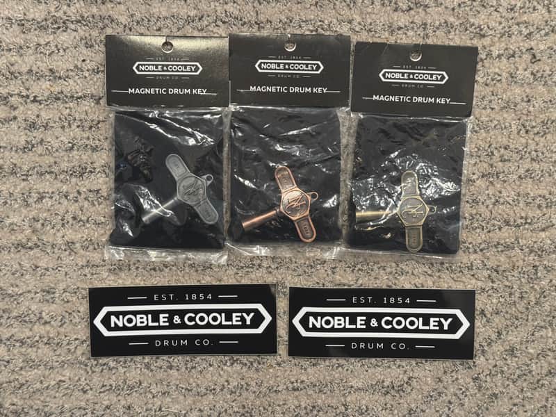 Noble & Cooley Drum Key Antique Pack – Brass, Copper, Silver (New) + 2x Stickers image 1