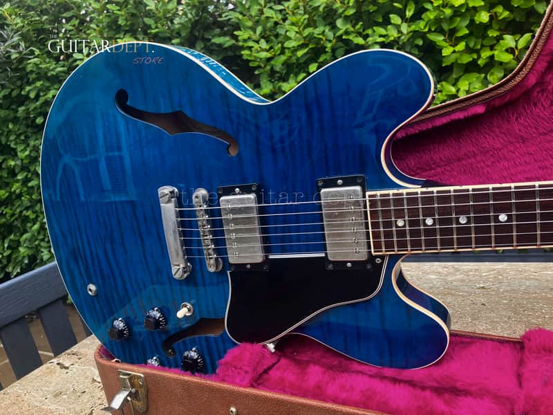 ♚Vintage♚RARE♚2002 Gibson ES-335 Dot Figured♚ BEALE STREET BLUE ♚AAA TIGER FLAME♚8.5LBS image 1