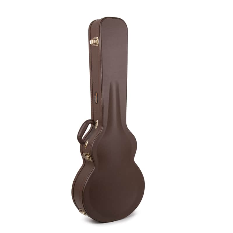 Deluxe Arch Top Wood Case LP-Style Guitars – Brown image 1