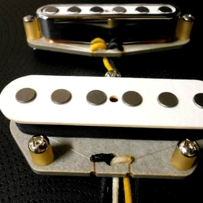 Q pickups Telecaster WHITE QUARTER POUND Pickups Set Custom Tele Bridge Neck .250" A5 Hand Wound image 4