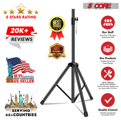 5 Core Speaker Stand Tripod Heavy Duty Adjustable 72" Universal Mount for PA DJ Studio image 13