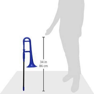 pInstruments pBone PBONE2B Jiggs Mini Plastic Trombone for Beginners, Blue image 4