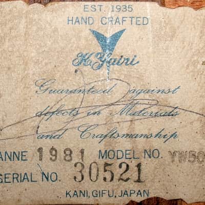 1981 Yairi D 35 YW-500P - Natural+Hard Case image 24