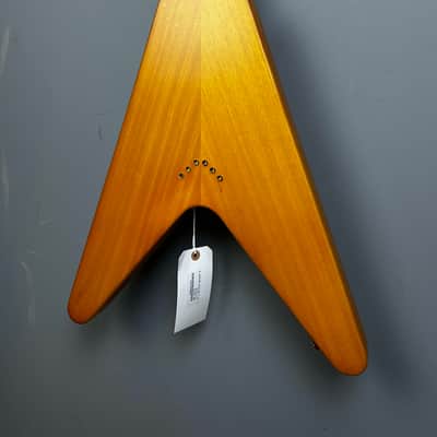 Epiphone Korina Flying V 2023 - Aged Natural (White Pickguard) image 7