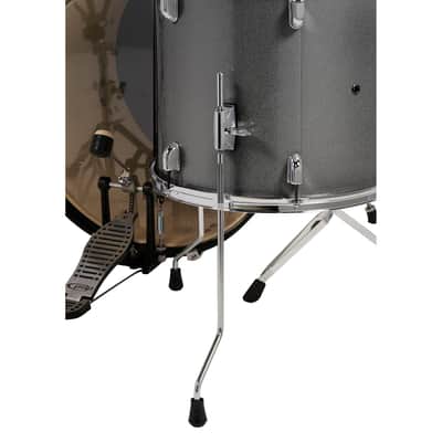 PDP PDCE2015KTSS 5 Piece Center Stage Series Complete Acoustic Drum Kit w/ 20" Kick, Hardware, Cymbals, and Throne - Silver Sparkle image 5