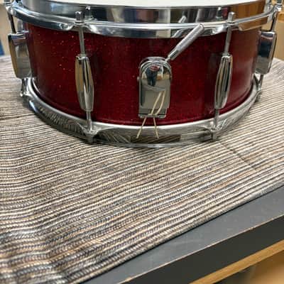Decca 14x5.5" Snare Drum - Red Sparkle Wrap (1960's-1970's) image 2