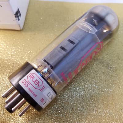 Ruby Matched Pair (2) EL34A-C 6CA7 tNOS AT1000 TESTED Vacuum Tubes Early China Power Pentode 1980-1992 image 16