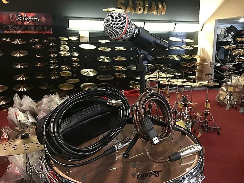 JTS  TM-929 (SM58 Clone) XLR/USB Mic Podasting Bundle Package w/ 2 cables, stand, and case image 1