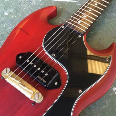 Vintage Icon V6 SG Junior Electric Guitar Roadworn image 3