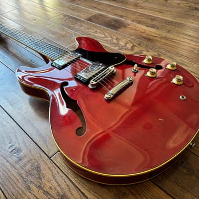 1980s Yamaha SA-1000 Super Axe Semi Hollow ES Electric Guitar Cherry MIJ Japan image 5