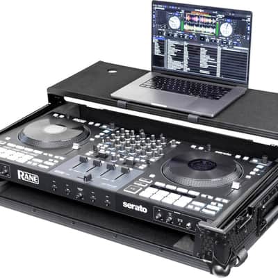Headliner HL10016 Pitch Black Rolling Flight Case For Rane Four w/ Laptop Platform, Pitch Black image 3