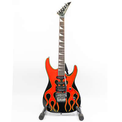 1996 Jackson DK2 Pro Dinky Electric Guitar – Hot Rod Flames, Floyd Rose, Gigbag image 3