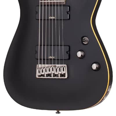 Schecter Demon-8 Electric Guitar. Aged Black Satin image 2