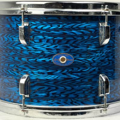 Leedy 20/13/16/18" Vintage 60's Drum Set - Blue Agate Partial Rewrap image 11