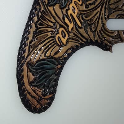 Fender Telecaster Leather Pickguard hand tooled Sheridan style "Outlaw series " 2019 classic image 9