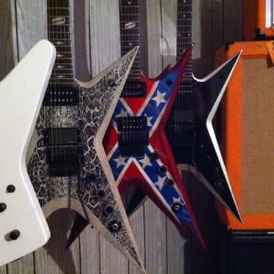 Dean Razorback Rebel Confederate Flag Washburn 333 Dimebag Usa Style Custom 2009 Candy Apple Red Confederate Flag image 7