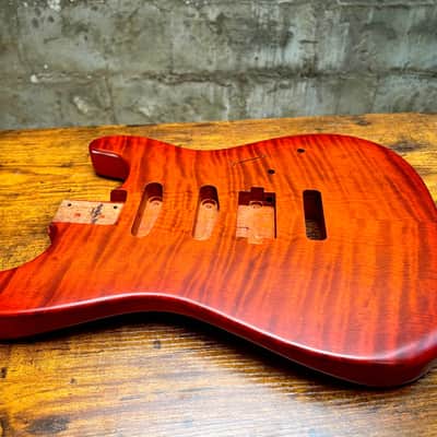 Warmtone CG Hss Strat Style Guitar Body Flamed Maple “Eclipse” 4.1lbs image 9