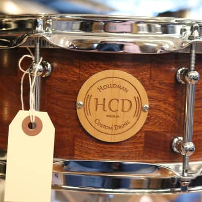 Holloman Custom Drums 4.5" x 14" Mahogany Segmented Snare Drum w/ Tube Lugs image 6