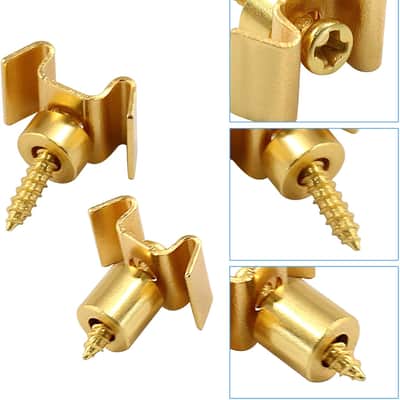 4 Pcs Metal Guitar String Trees - Guitar String Trees Guides Retainer with Mounting Screws - Gold image 2
