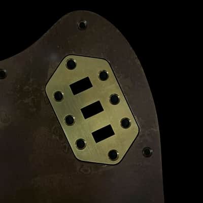 Made-to-Order - Statuary Bronze Brass & Aged Gold Brass - Wide Range Humbucker USA Jaguar AVRI 60s Pickguard Scratchplate Set for Fender image 3