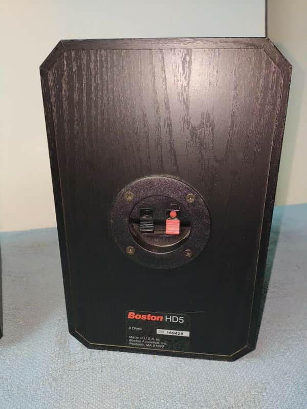 Boston Acoustics HD5 Bookshelf Speakers Pair Black 8 Ohms | Reverb