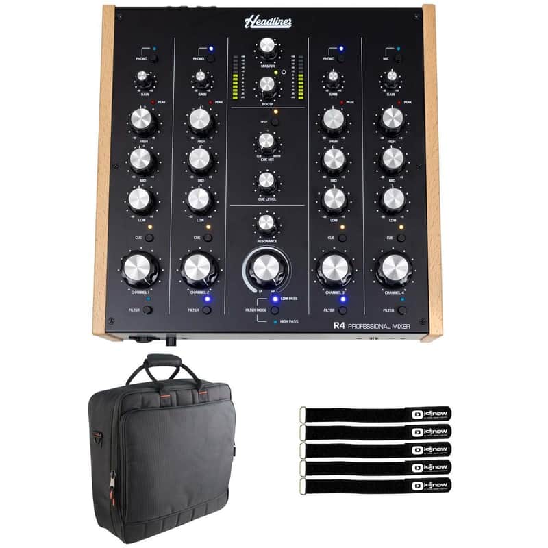 Headliner HL90120 R4 4-Channel Analog Rotary DJ Mixer with Gear Bag image 1