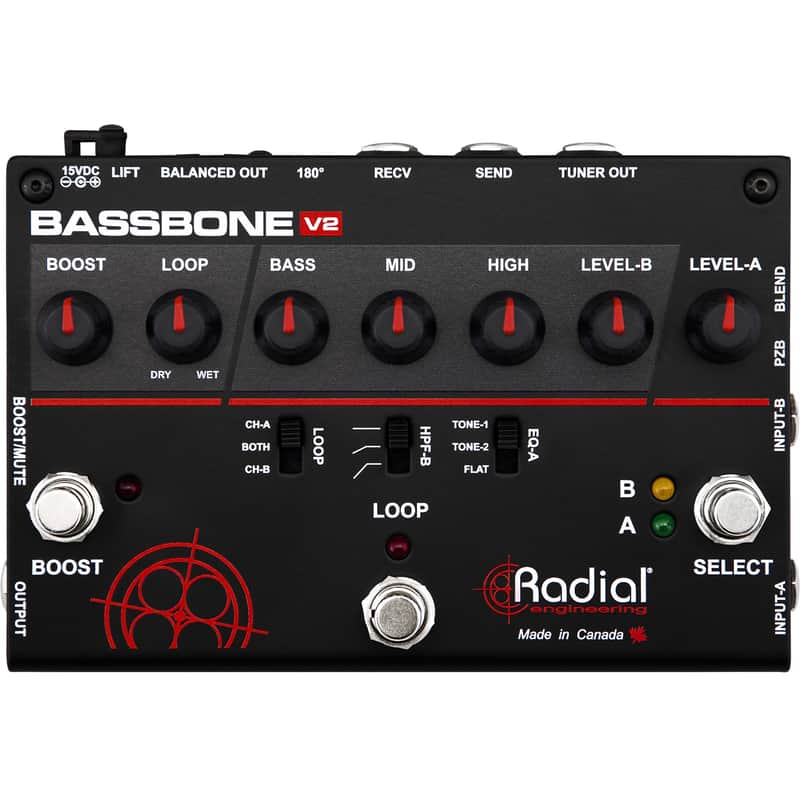 Radial Engineering Bassbone V2 Dual Channel Bass Preamp & DI Pedal image 1