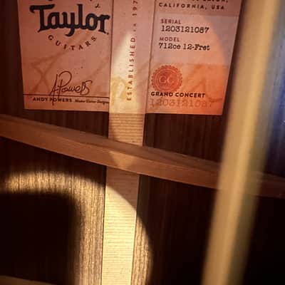 Taylor 712ce 12-Fret with V-Class Bracing - Natural image 15