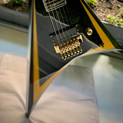ESP Edwards Arrow Head, Alexi Laiho Signature, Black with Yellow Stripe image 2