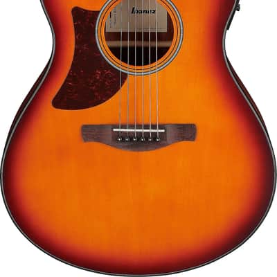 Ibanez AAM50LCE Left-Handed Grand Auditorium Acoustic-Electric Guitar, Solid Spruce Top, Open Pore Light Brown Sunburst image 1
