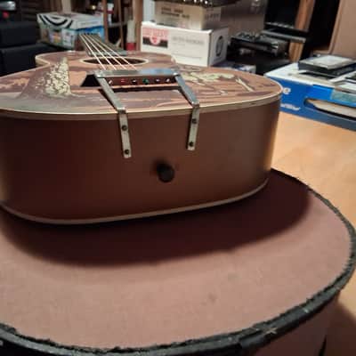 Richter The Plainsman 1/2 size cowboy guitar 1939 - Gold NECK HAS BEEN RESET image 10