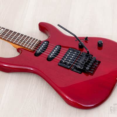1996 ESP Mirage Superstrat SSH Trans Red w/ Floyd Rose, Hangtags image 10