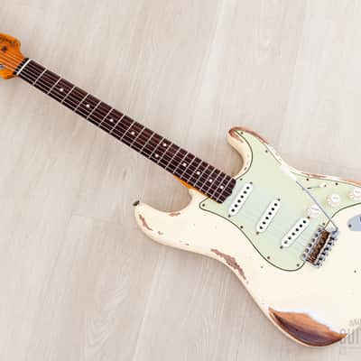 2023 Fender Custom Shop 1961 Stratocaster Heavy Relic Olympic White w/ Case, CoA image 10