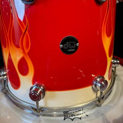 Rikki Rockett's Poison, 1990-1992 Flesh and Blood Tour DW 7-Piece Drum Set Early 1990s - Custom Red Flame Graphic by Cycle Fab image 15
