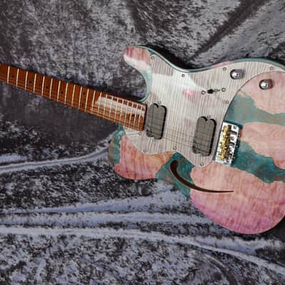 Build to order GB Liuteria Traditional Tele Semi Hollow fuchsia mapple and resin image 6