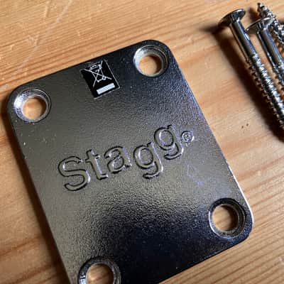 Stagg Stratocaster Electric Guitar Neckplate + Screws image 2