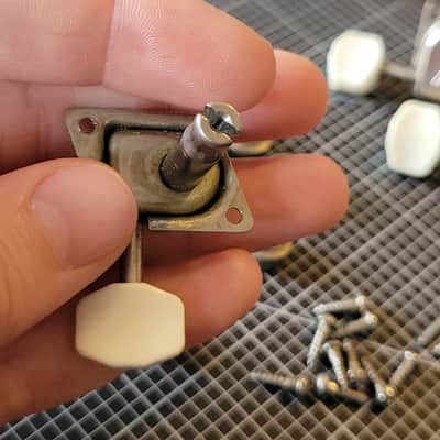 Fender F Tuners - F logo - Vintage - 1968 - White Cream Ivory Pegs - full kit image 10