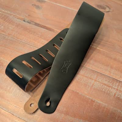 Levy's Guitar Strap Black Leather 2.5" Excellent Condition! image 1