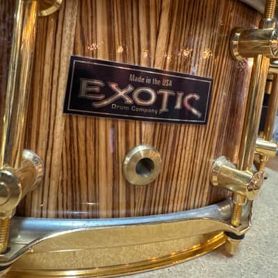 Exotic Drum Co. 14x6" Zebrawood Stave Snare Drum - Natural Oil image 2