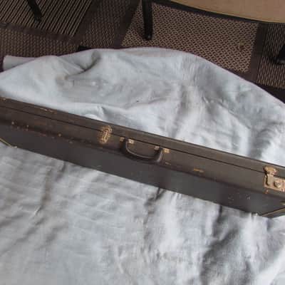 1985 G&L Lynx Bass Case Vintage Black Tolex Blue Lined G&L Lynx Bass Beat Up Functional image 3
