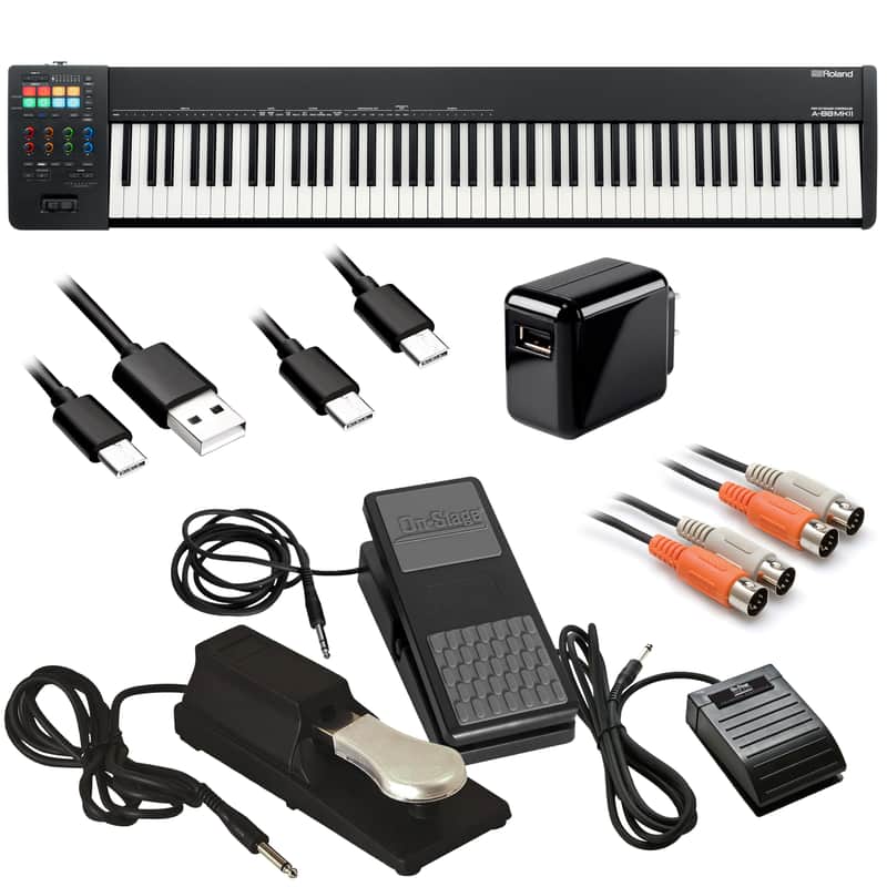Roland A-88MKII MIDI Keyboard Controller - Studio Kit image 1