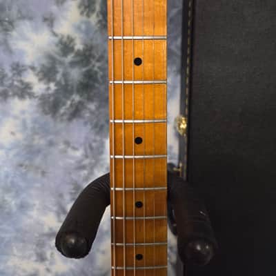 Vintage RARE 1974 Greco SE500B Black Strat Style Electric Guitar Maxon Pickups New Strings Pro Setup New Hard Shell Case image 7