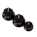 Jazz Bass Knobs, Black (2 Large, 1 Small) (Set of 3)