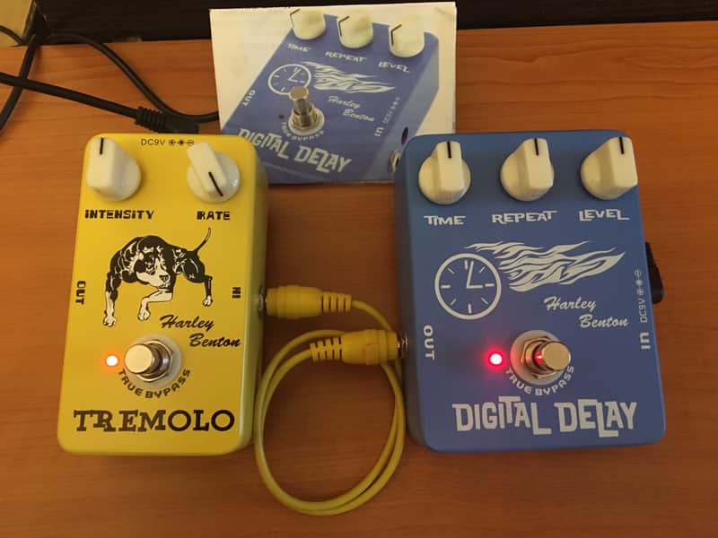 Harley Benton Duo FX: Digital Delay + Tremolo from 2022; Patch Cable, Manual, Boxes, 100% New image 1