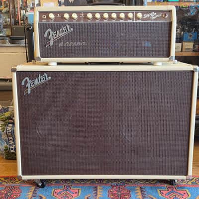 Fender Super-Sonic 22 2-Channel 22-Watt Guitar Amp Head Blonde w/ Matching Fender 2x12" Super-Sonic Cab, Footswitch & Dust Covers image 1