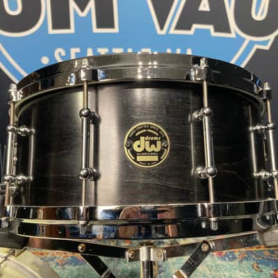 DW - 6.5x14" Craviotto 1-Ply 10-Tube Lug Snare Drum 1998 - Black Lacquer image 3