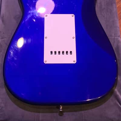 2007 Fender metallic blue Squier Strat Affinity Series image 9